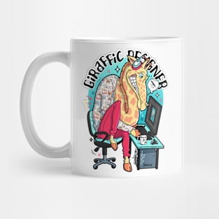 Giraffic designer giraffe and graphic designer pun Mug